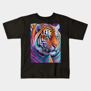 Tiger Tie Dye Pattern Kids T-Shirt